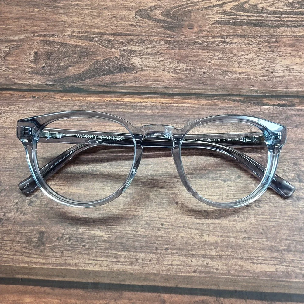Warby Parker Percey M 371 Eyeglasses Translucent Grey Round Frames 48-20-140